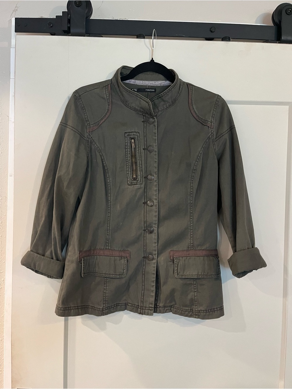 Maurices Olive Green Military-Style Utility Jacket Womens Medium